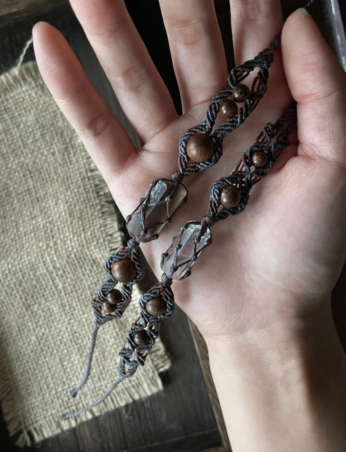 Boho Crystal Macrame Bracelet