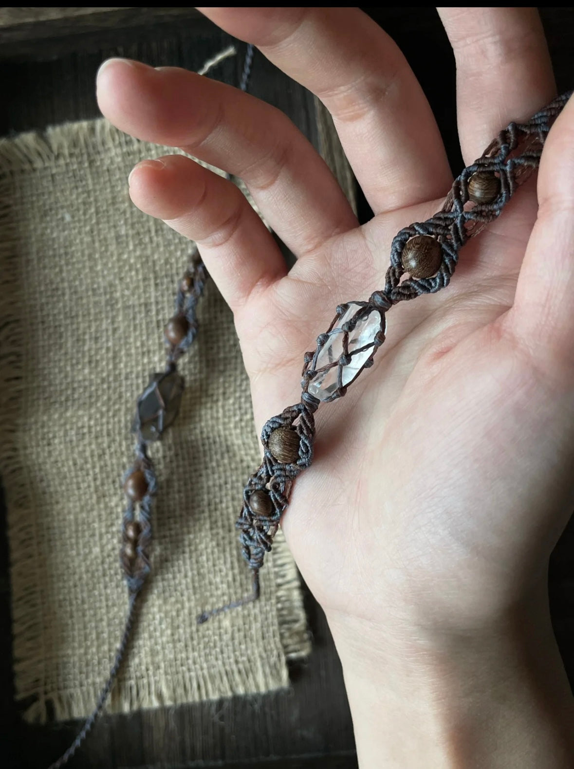 Boho Crystal Macrame Bracelet