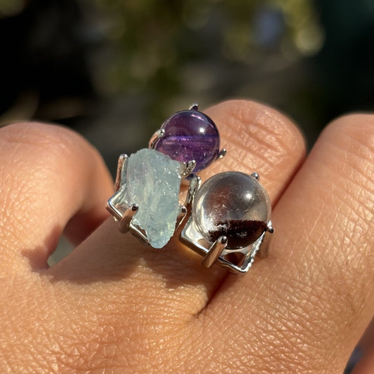 3 Gems Crystal Ring