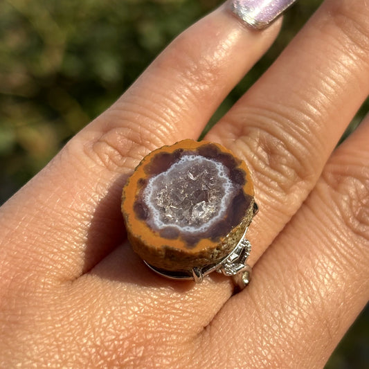 Healing Stone Geodo Crystal Ring