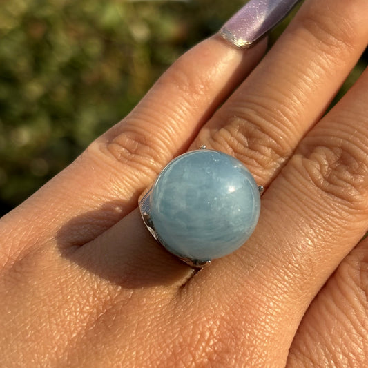 Aquamarine Sphere Ring