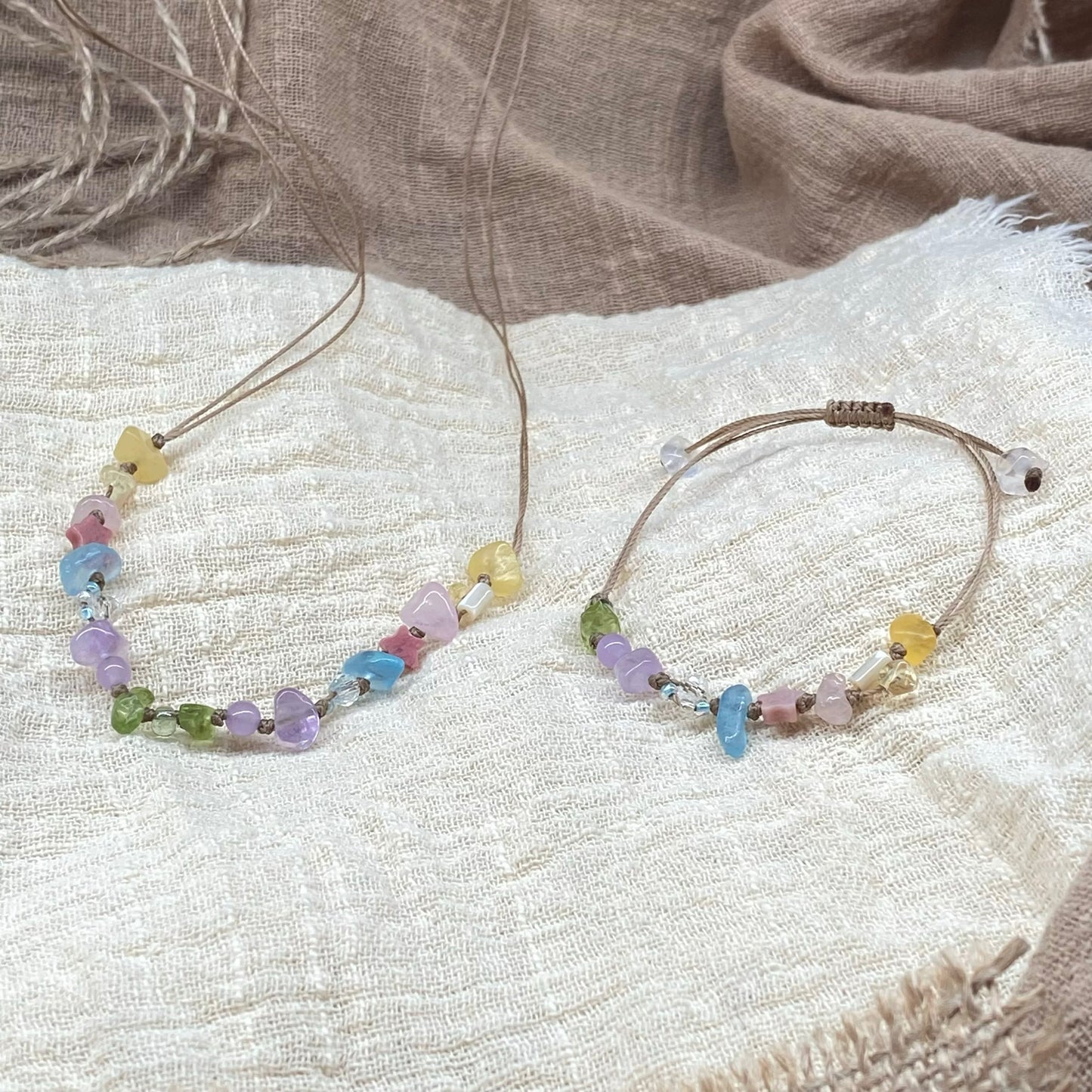 Mixed Crystal Necklace & Bracelet