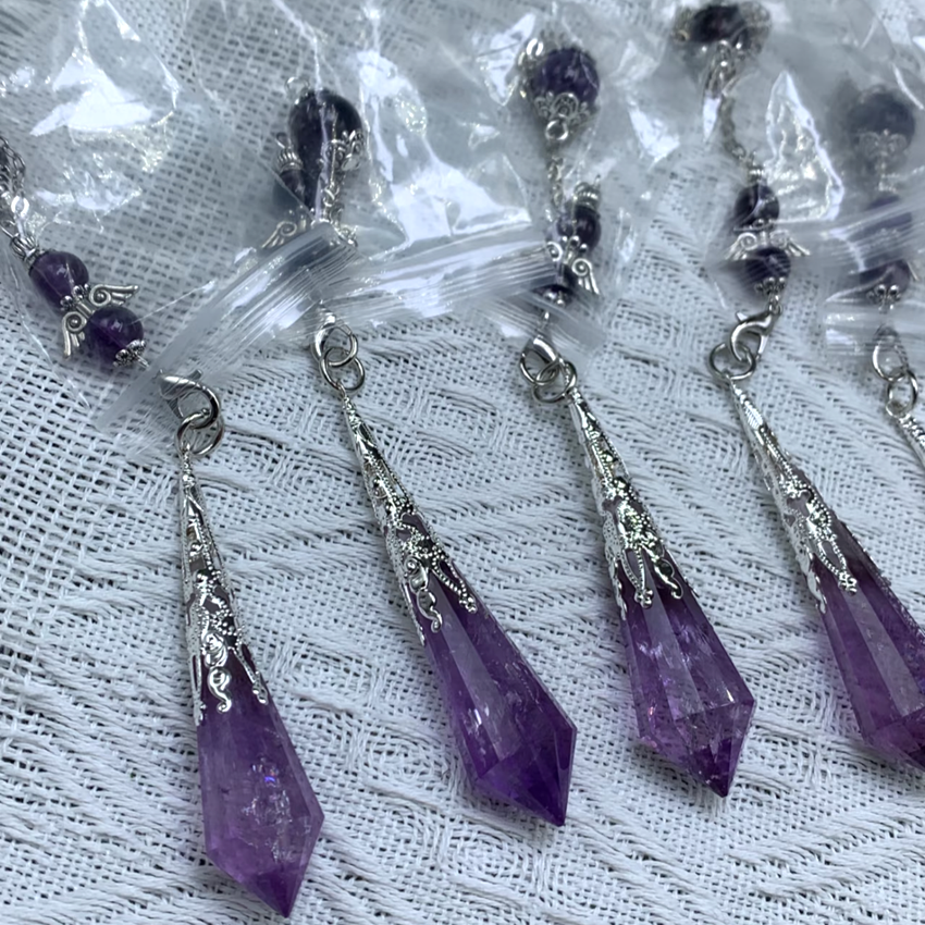 Caved Amethyst Pendulum