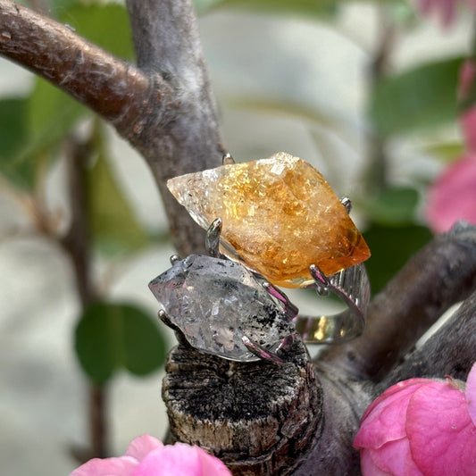 Nature Citrine Scepter Ring