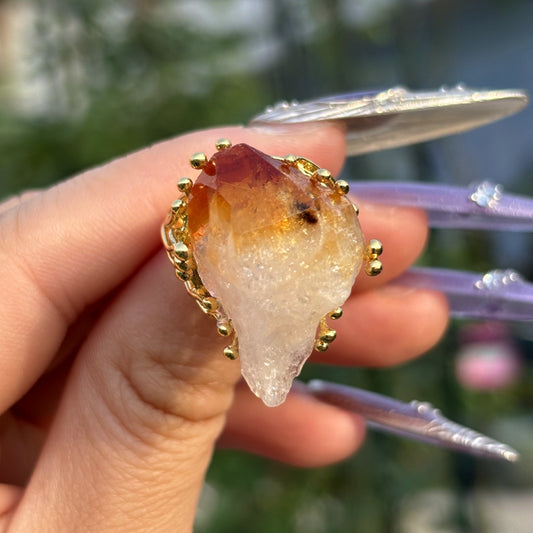 Citrine Scepter Ring