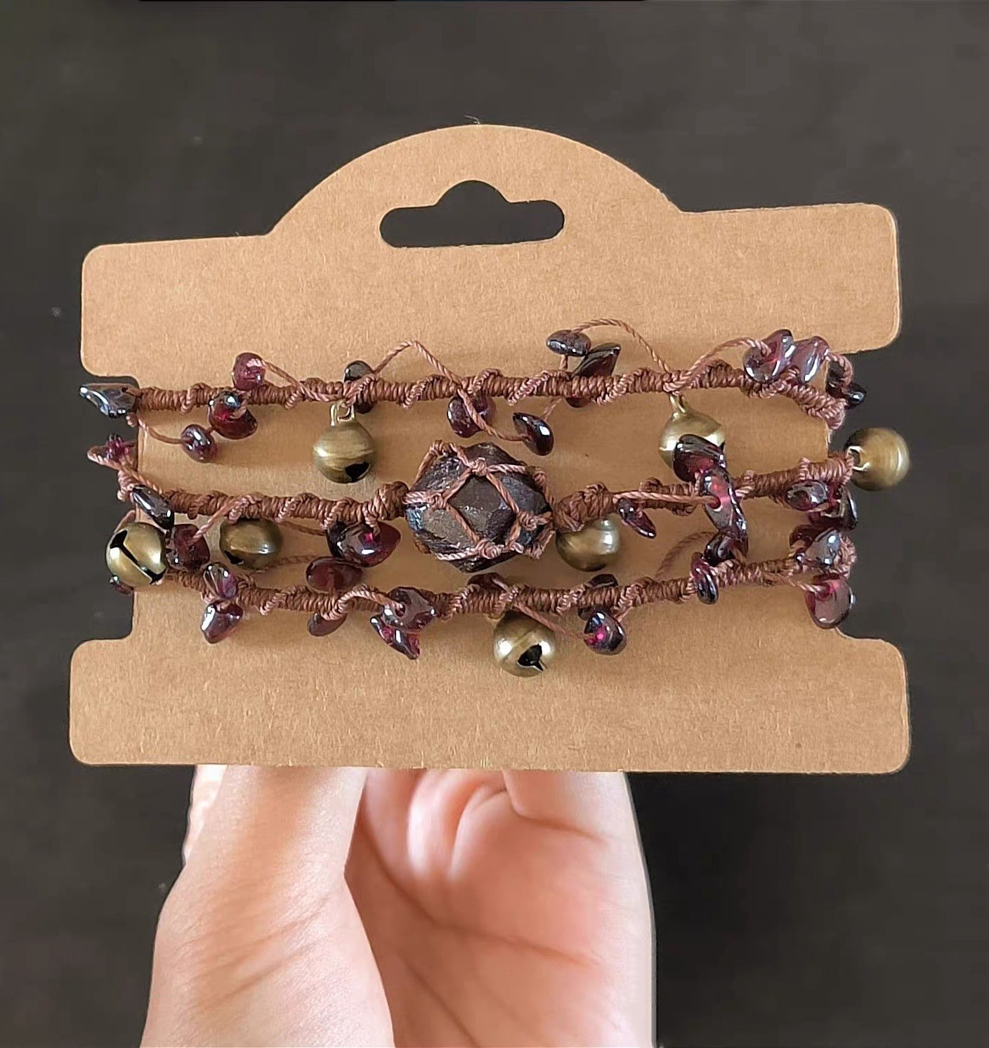 Macrame Beaded Crystal Bracelet