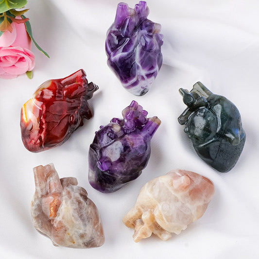 Nature Crystal Caved Heart 5cm