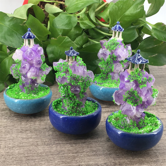 1pc Amethyst Crystal Scepter Bonsai Tree